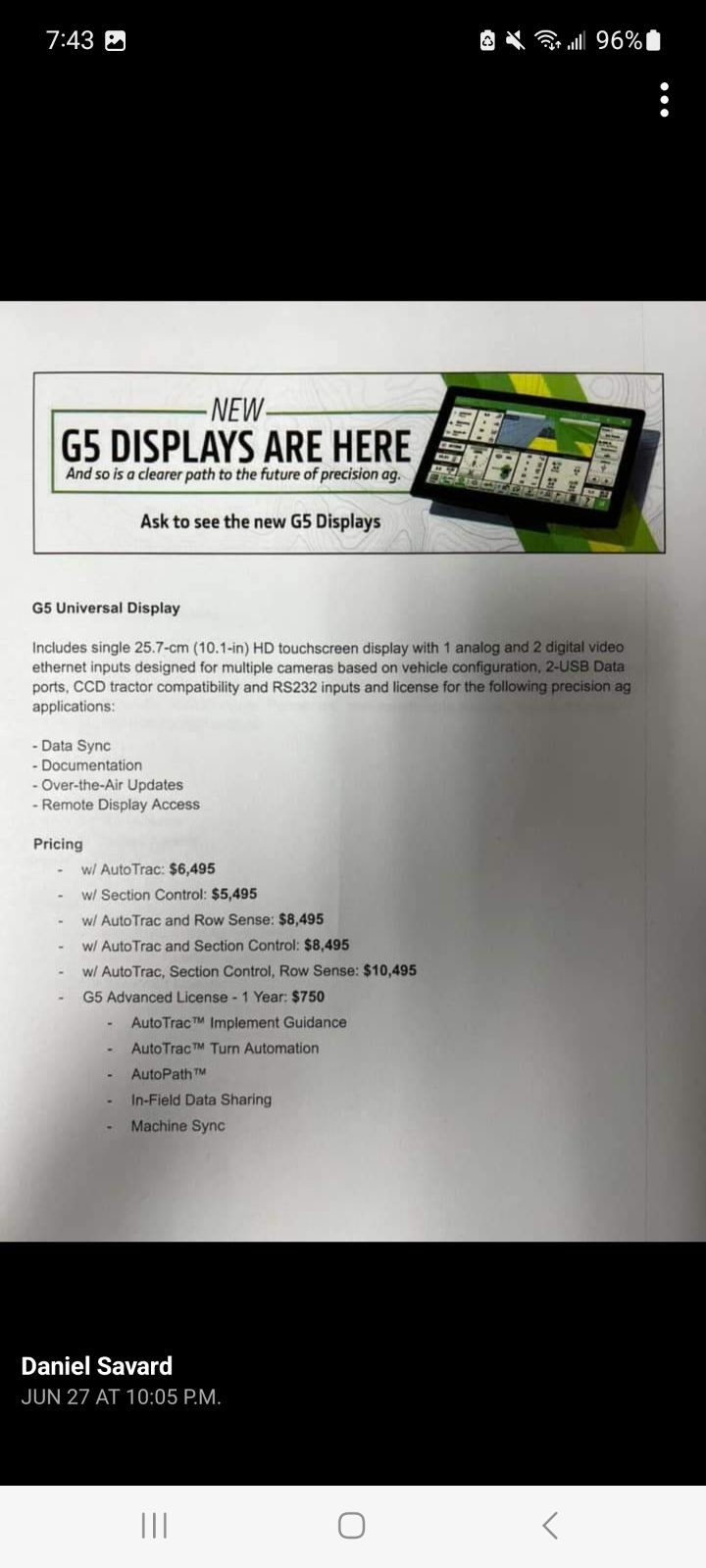 Guidance, G5 Universal Display